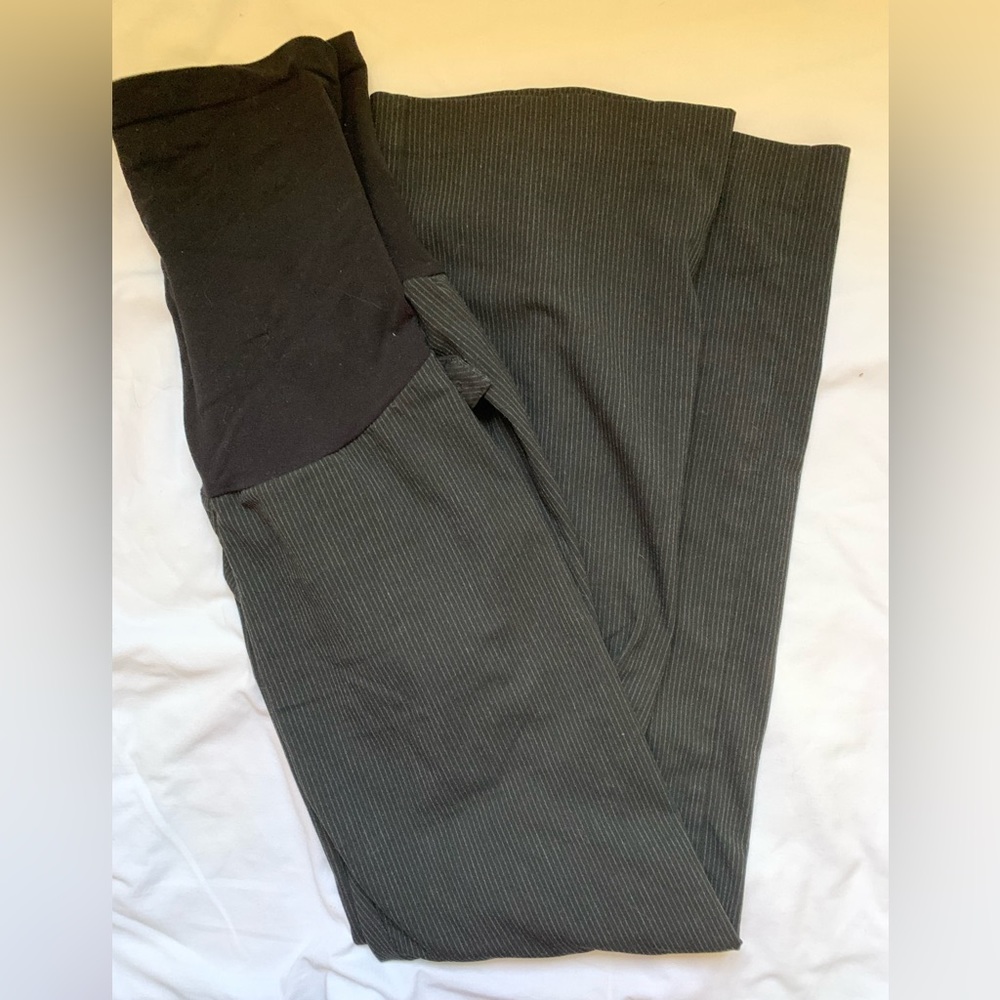 Motherhood Maternity black and grey pinstripe pants petite small